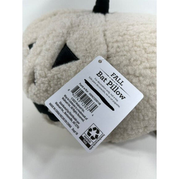 Halloween Jack-O'-Lantern Pumpkin With Bat Wings 8.5" x 19" Decorative Pillow - Picture 12 of 16